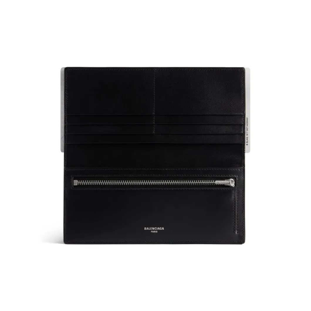 Men's Passport Long Wallet 1 Ticket in Black