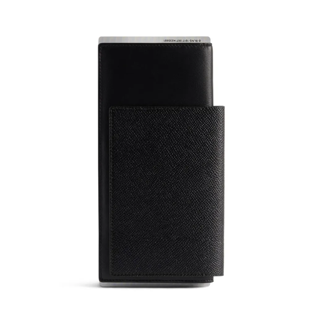 Men's Passport Long Wallet 1 Ticket in Black