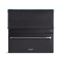 Men's Passport Long Wallet 1 Ticket in Passport Blue