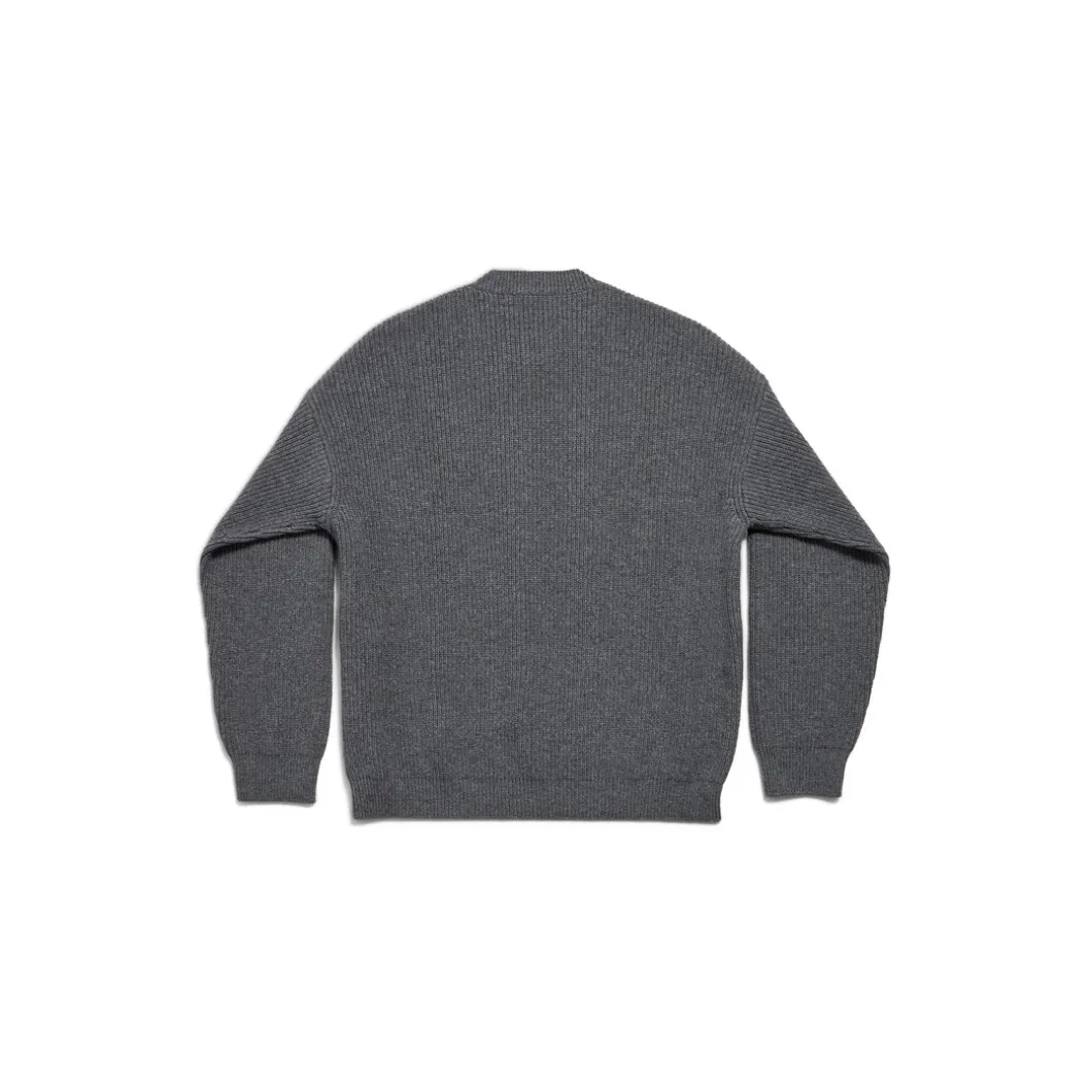 Men's Patch Crewneck Sweater in Grey