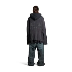 Men's Patched Zip-up Hoodie in Black/blue