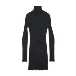 Men's Planet Earth Long Fitted Turtleneck in Black
