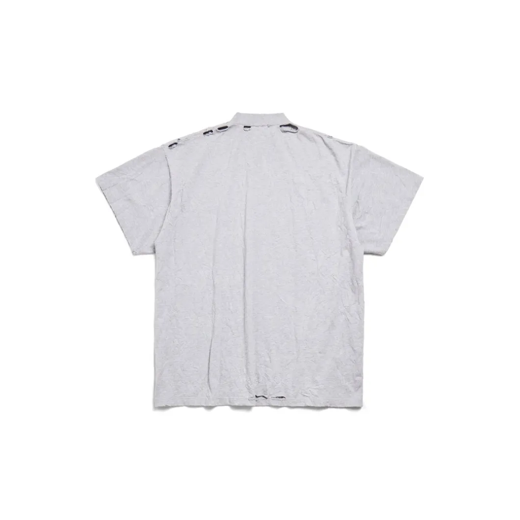 Men's Planet Earth T-shirt Oversized in Grey