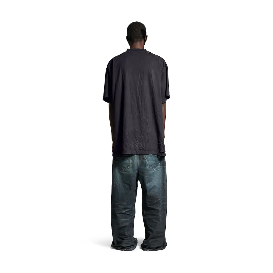 Men's Planet Earth T-shirt Oversized in Black