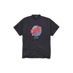 Men's Planet Earth T-shirt Oversized in Black