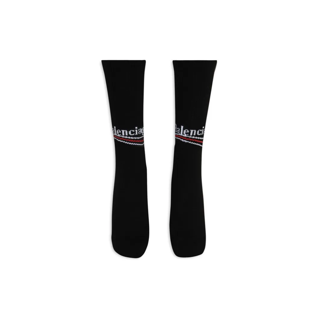 Men's Political Campaign Tennis Socks in Black