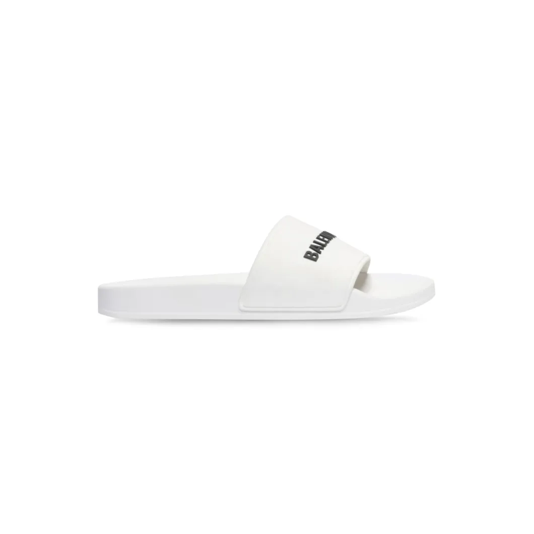 Men's Pool Slide Sandal in White Black