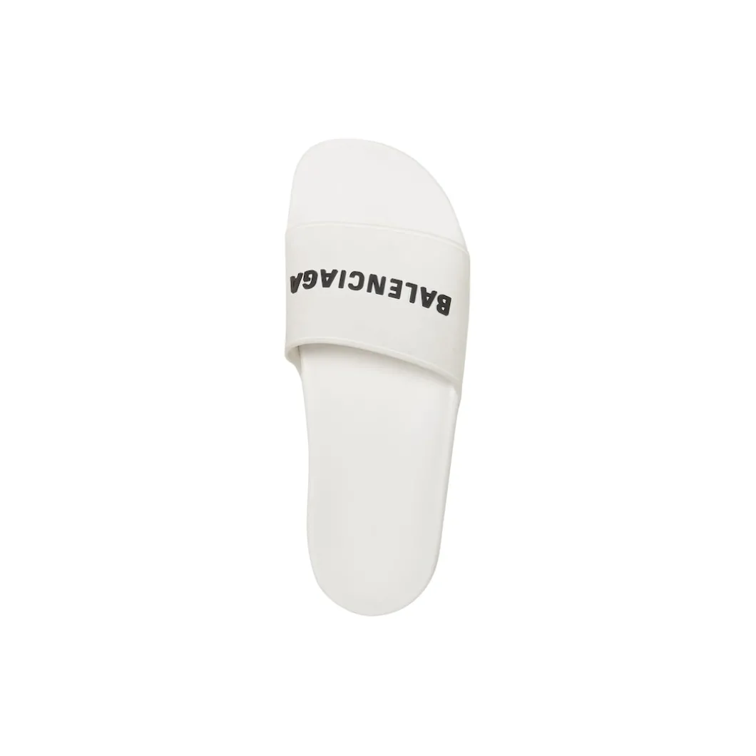 Men's Pool Slide Sandal in White Black