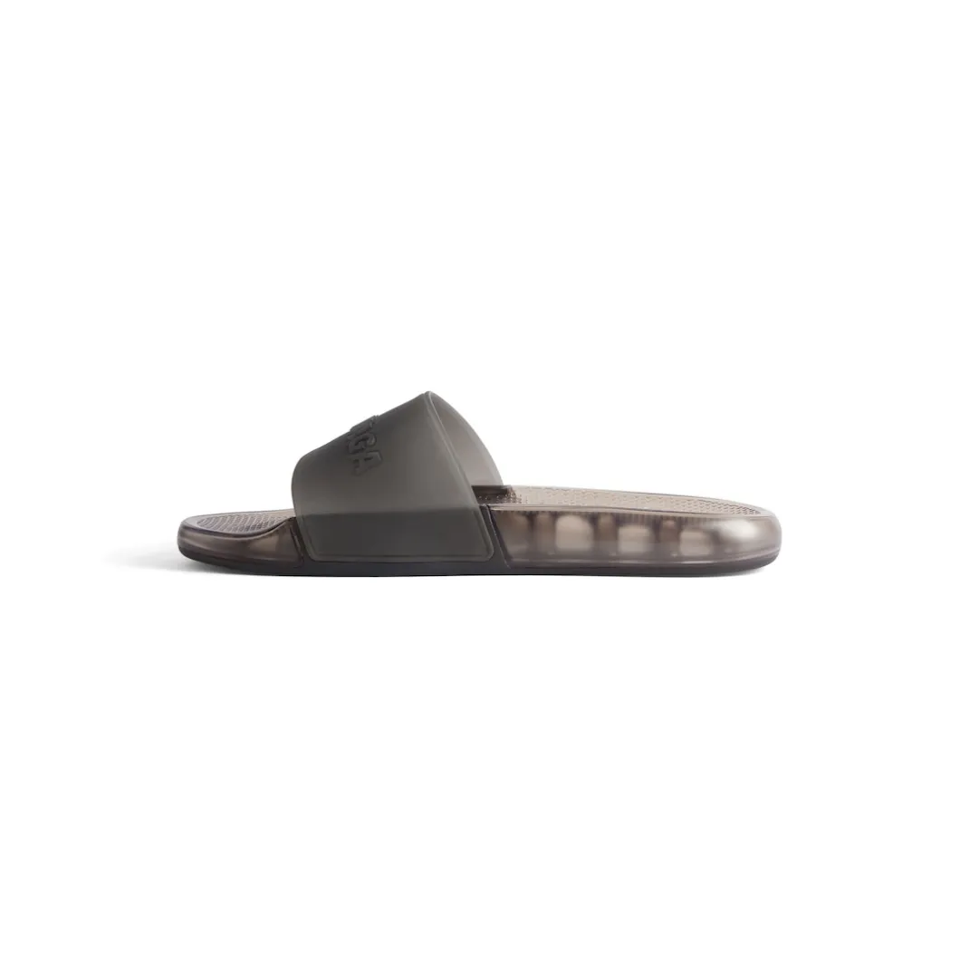Men's Pool Transparent Slide Sandal in Black