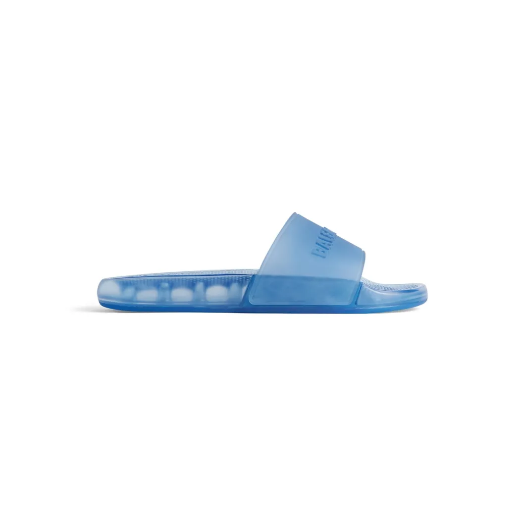 Men's Pool Transparent Slide Sandal in Blue