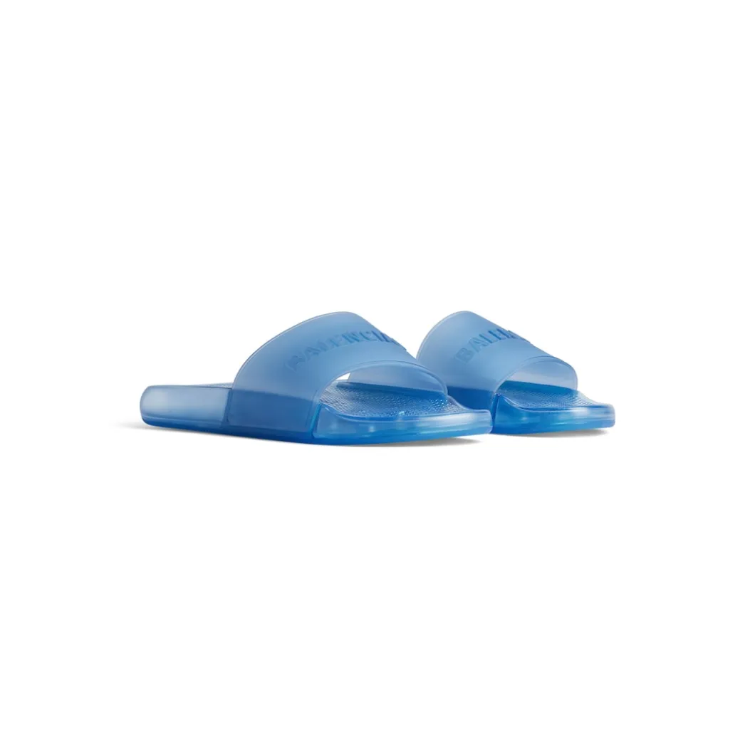 Men's Pool Transparent Slide Sandal in Blue