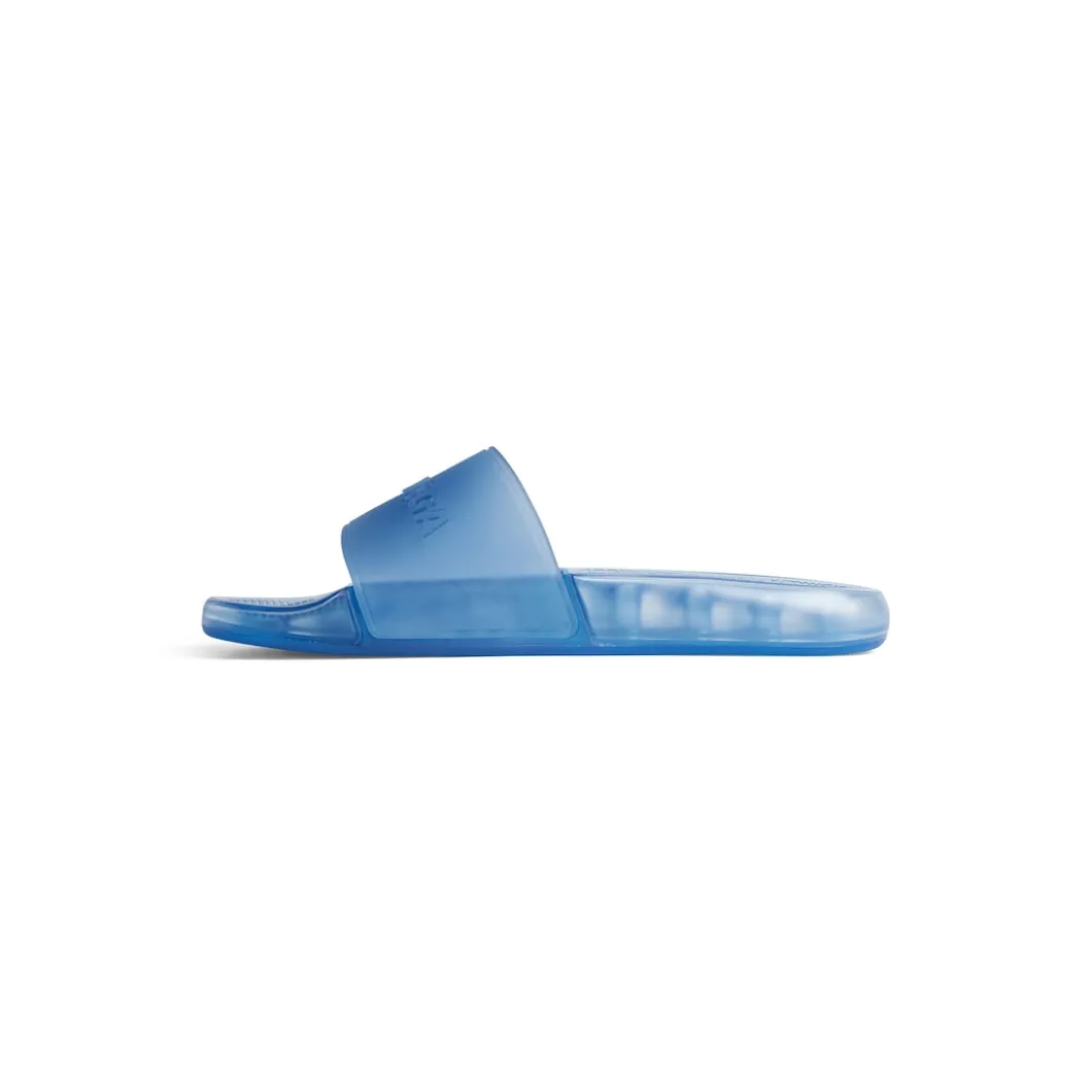 Men's Pool Transparent Slide Sandal in Blue