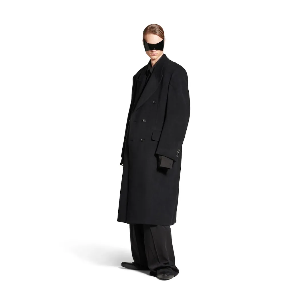 Men's Regular Fit Coat in Black