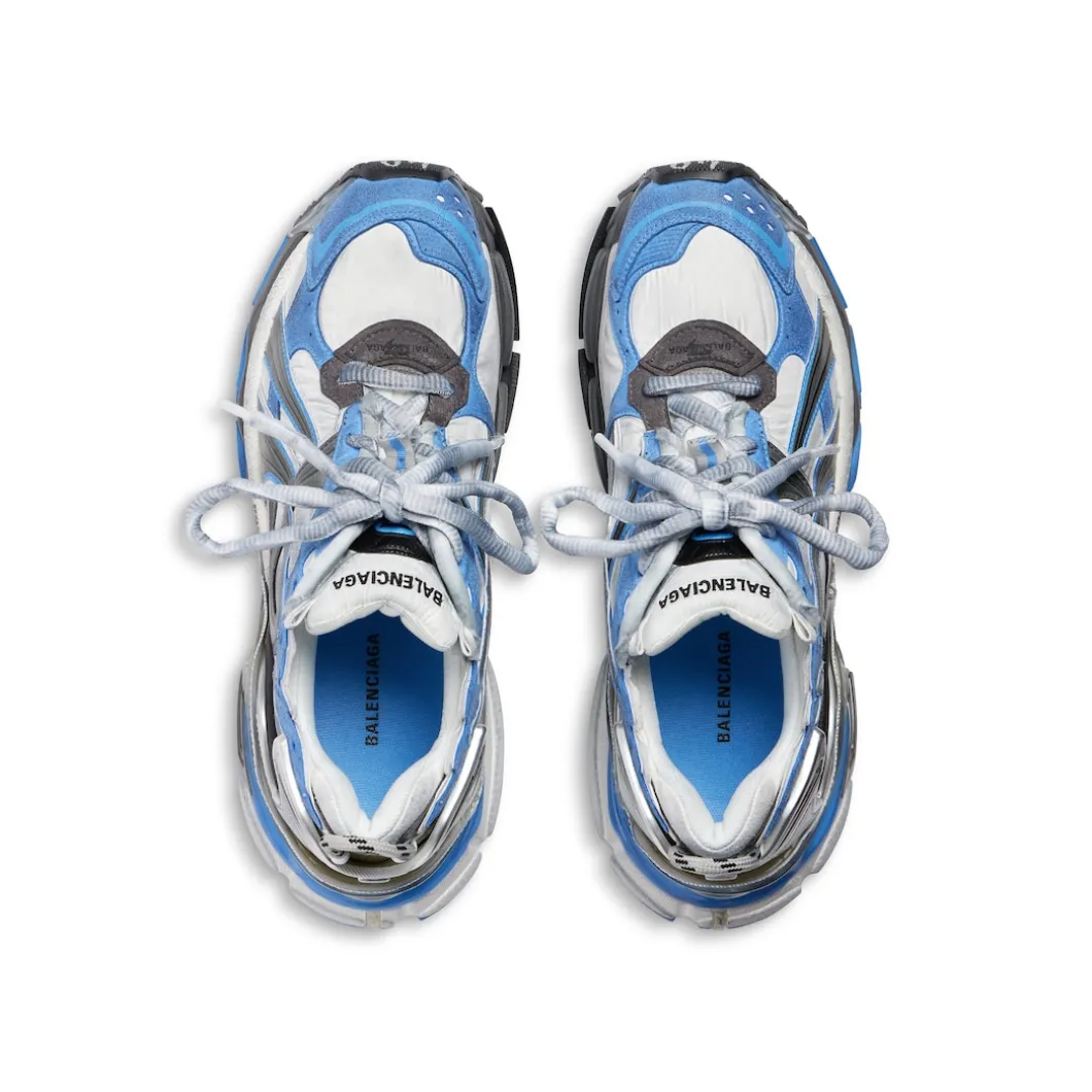 Men's Runner Sneaker in Blue/white/grey