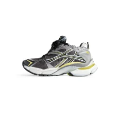 Men's Runner Sneaker in Grey/yellow/white
