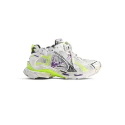 Men's Runner Sneaker  in White/neon Yellow/grey/purple