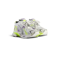 Men's Runner Sneaker  in White/neon Yellow/grey/purple