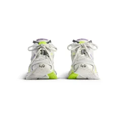 Men's Runner Sneaker in White/neon Yellow/grey/purple