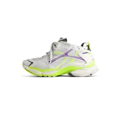 Men's Runner Sneaker in White/neon Yellow/grey/purple