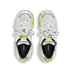 Men's Runner Sneaker in White/neon Yellow/grey/purple