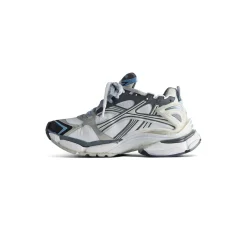 Men's Runner Sneaker in White/beige/grey/blue