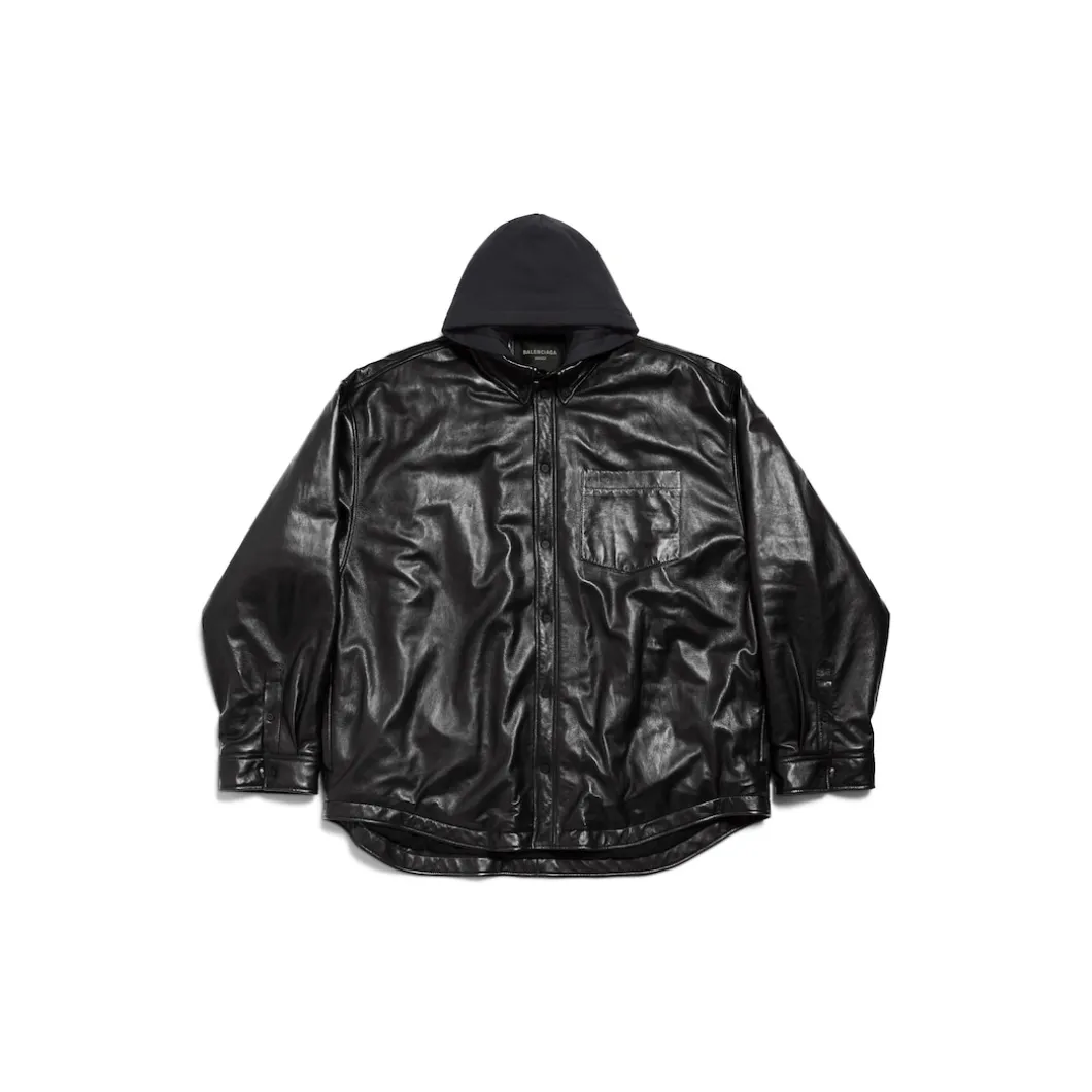Men's Shirt Parka in Black