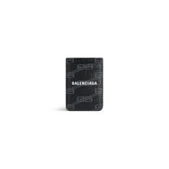 Men's Signature Magnet Card Holder Bb Monogram Coated Canvas  in Black/grey