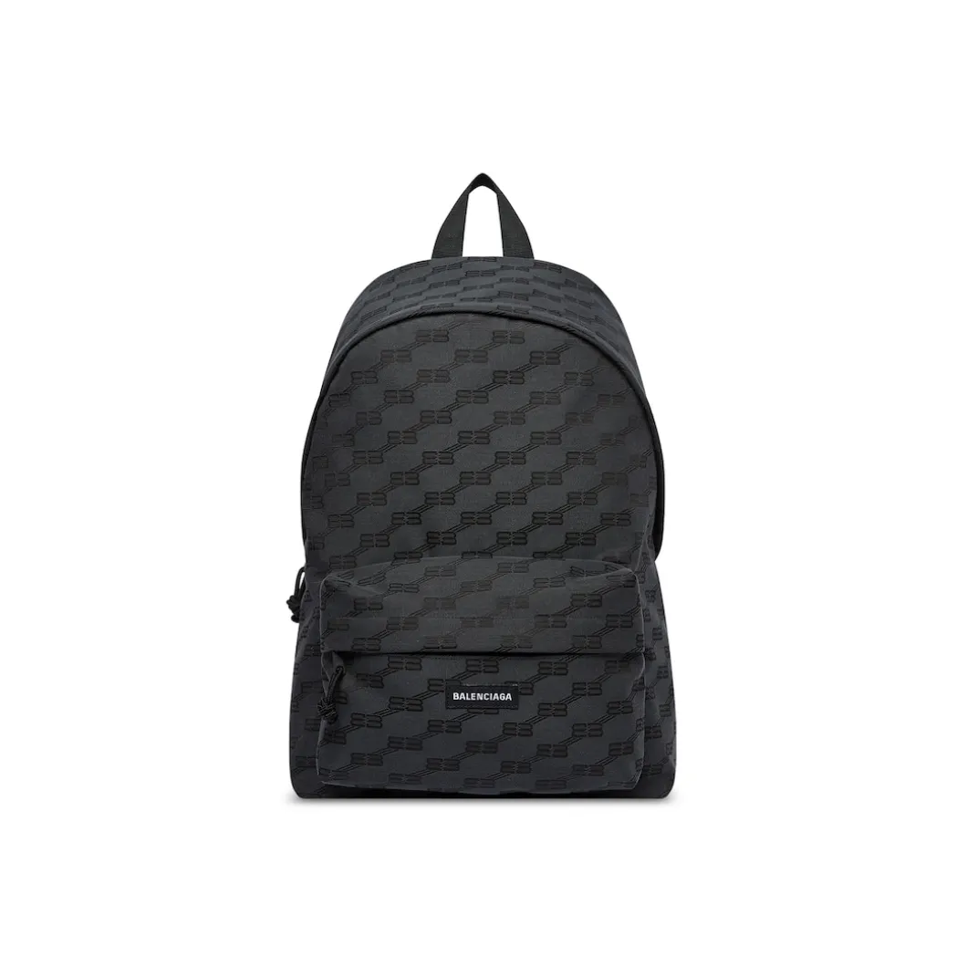 Men's Signature Medium Backpack Bb Monogram Jacquard Canvas in Black