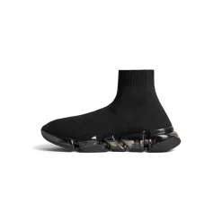 Men's Speed 2.0 Full Clear Sole Recycled Knit Sneaker in Black