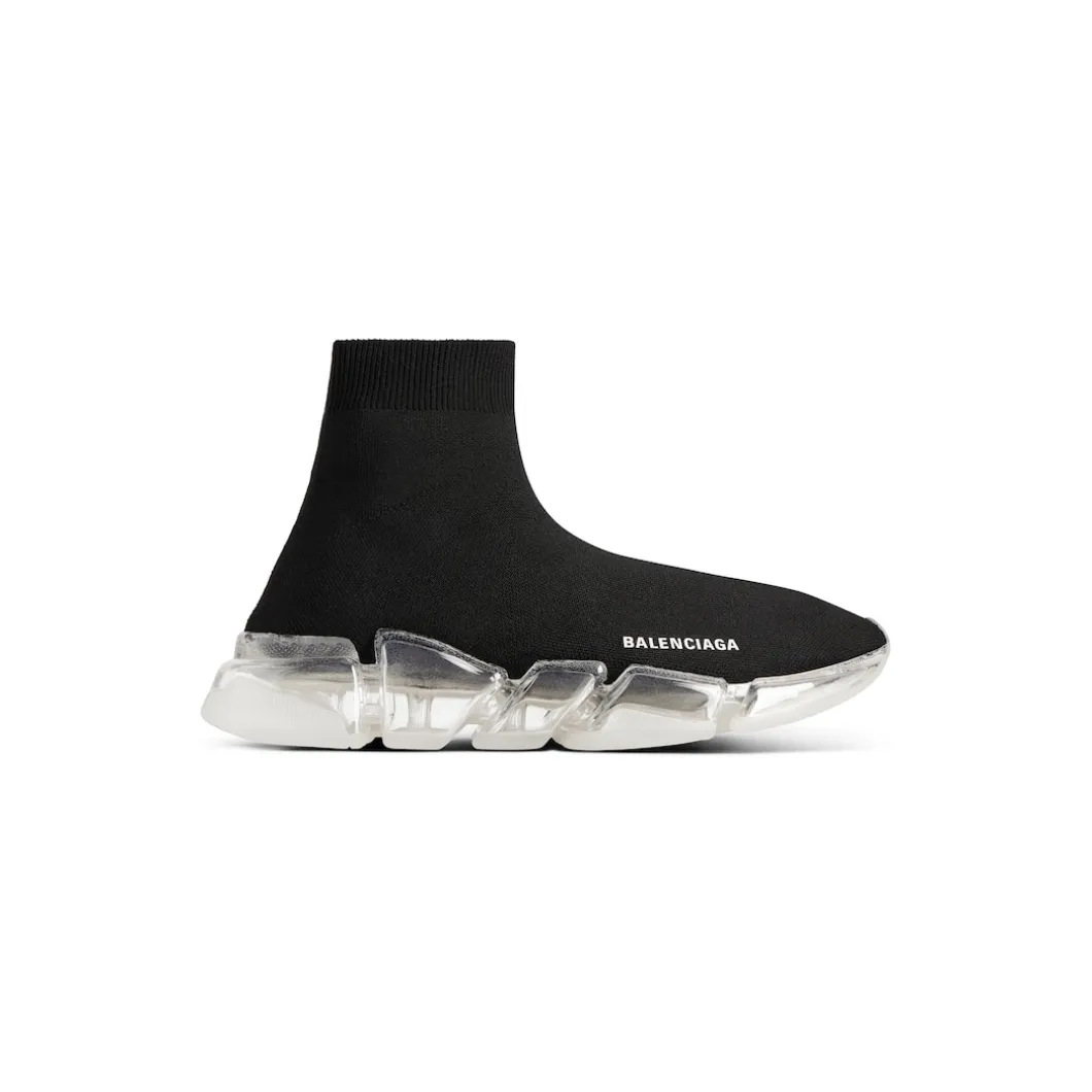 Men's Speed 2.0 Full Clear Sole Recycled Knit Sneaker in Black
