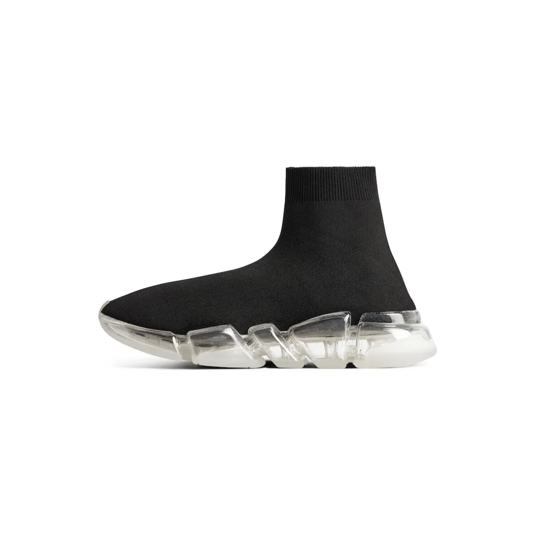 Men's Speed 2.0 Full Clear Sole Recycled Knit Sneaker in Black