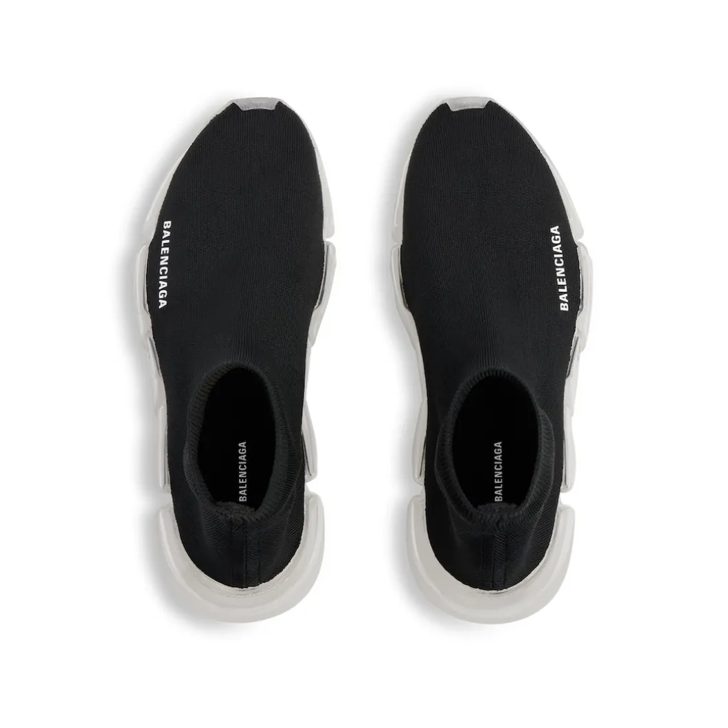 Men's Speed 2.0 Full Clear Sole Recycled Knit Sneaker in Black