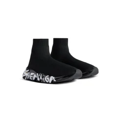 Men's Speed 2.0 Full Clear Sole Graffiti Recycled Knit Sneaker  in Black/white