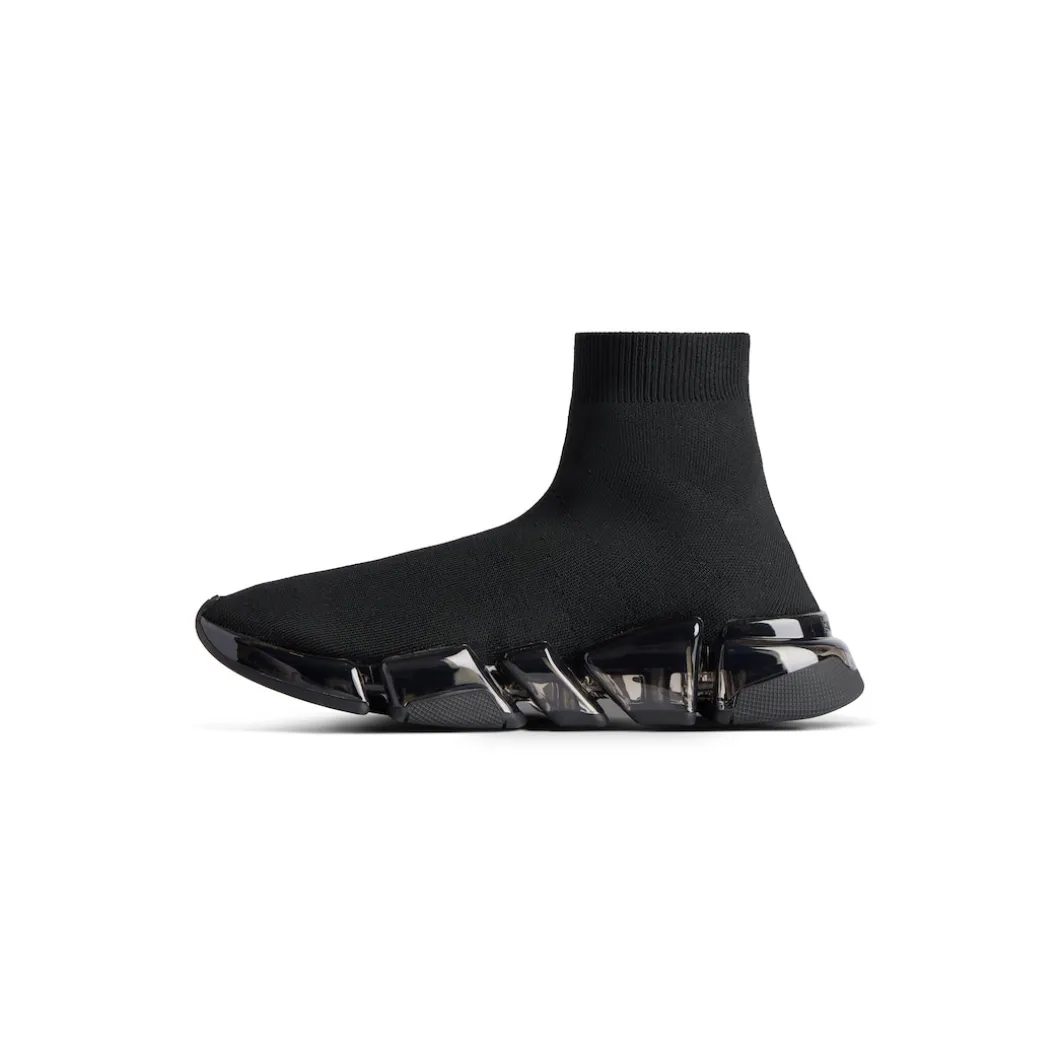 Men's Speed 2.0 Full Clear Sole Graffiti Recycled Knit Sneaker in Black/white