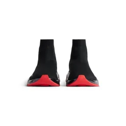 Men's Speed 2.0 Full Clear Sole Recycled Knit Sneaker in Black/red