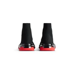 Men's Speed 2.0 Full Clear Sole Recycled Knit Sneaker in Black/red
