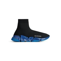 Men's Speed 2.0 Full Clear Sole Recycled Knit Sneaker in Black/blue