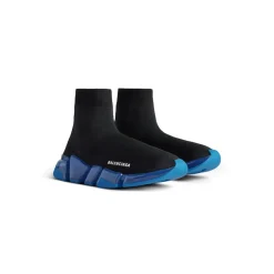 Men's Speed 2.0 Full Clear Sole Recycled Knit Sneaker in Black/blue