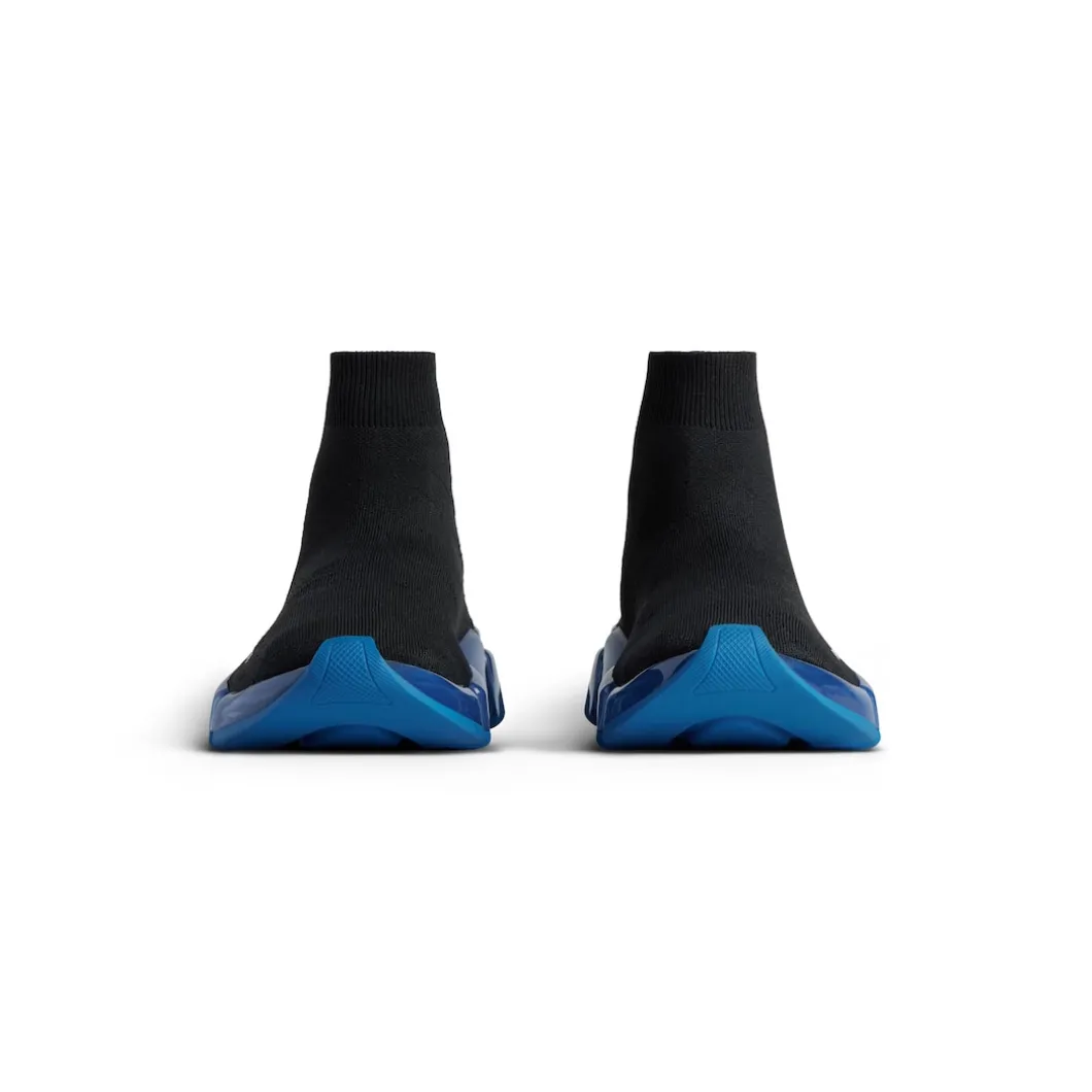 Men's Speed 2.0 Full Clear Sole Recycled Knit Sneaker in Black/blue
