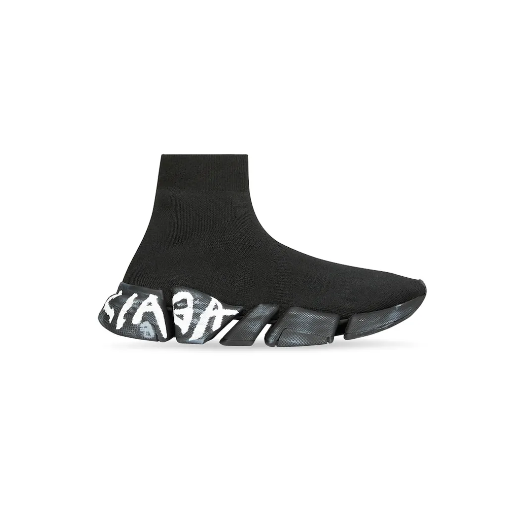 Men's Speed 2.0 Graffiti Recycled Knit Sneaker in Black