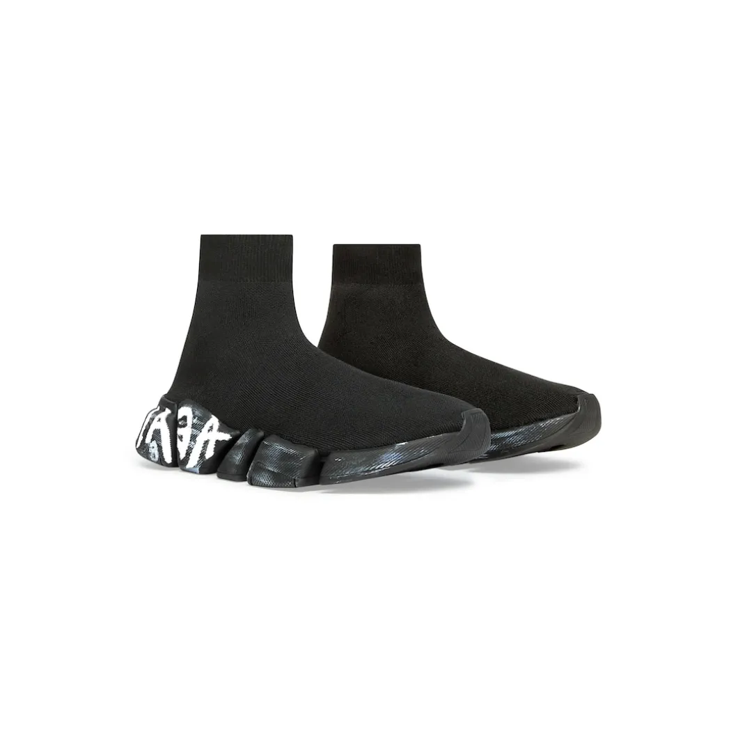 Men's Speed 2.0 Graffiti Recycled Knit Sneaker in Black
