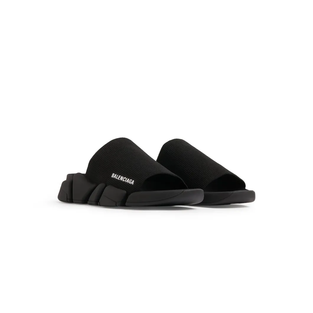 Men's Speed 2.0 Recycled Knit Slide Sandal in Black