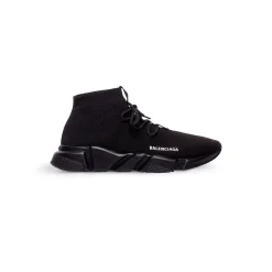 Men's Speed Lace-up Recycled Knit Sneaker in Black
