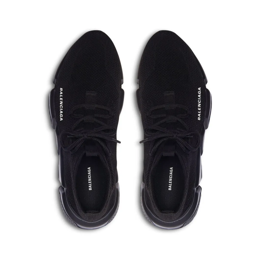 Men's Speed Lace-up Recycled Knit Sneaker in Black