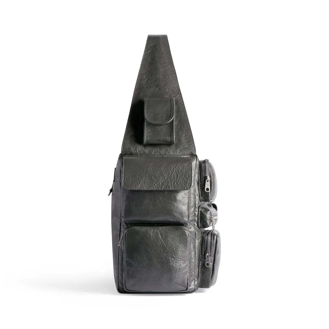 Men's Superbusy Large Sling Bag in Dark Grey