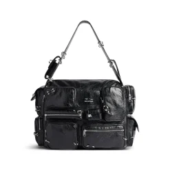 Men's Superbusy Large Sling Bag With Piercings in Black