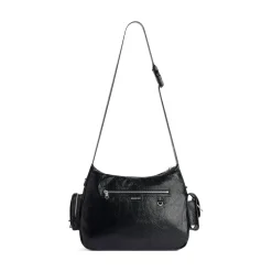Men's Superbusy Messenger Bag With Piercings in Black