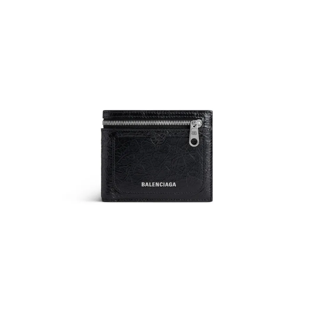 Men's Superbusy Square Folded Wallet in Black