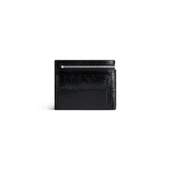 Men's Superbusy Square Folded Wallet in Black