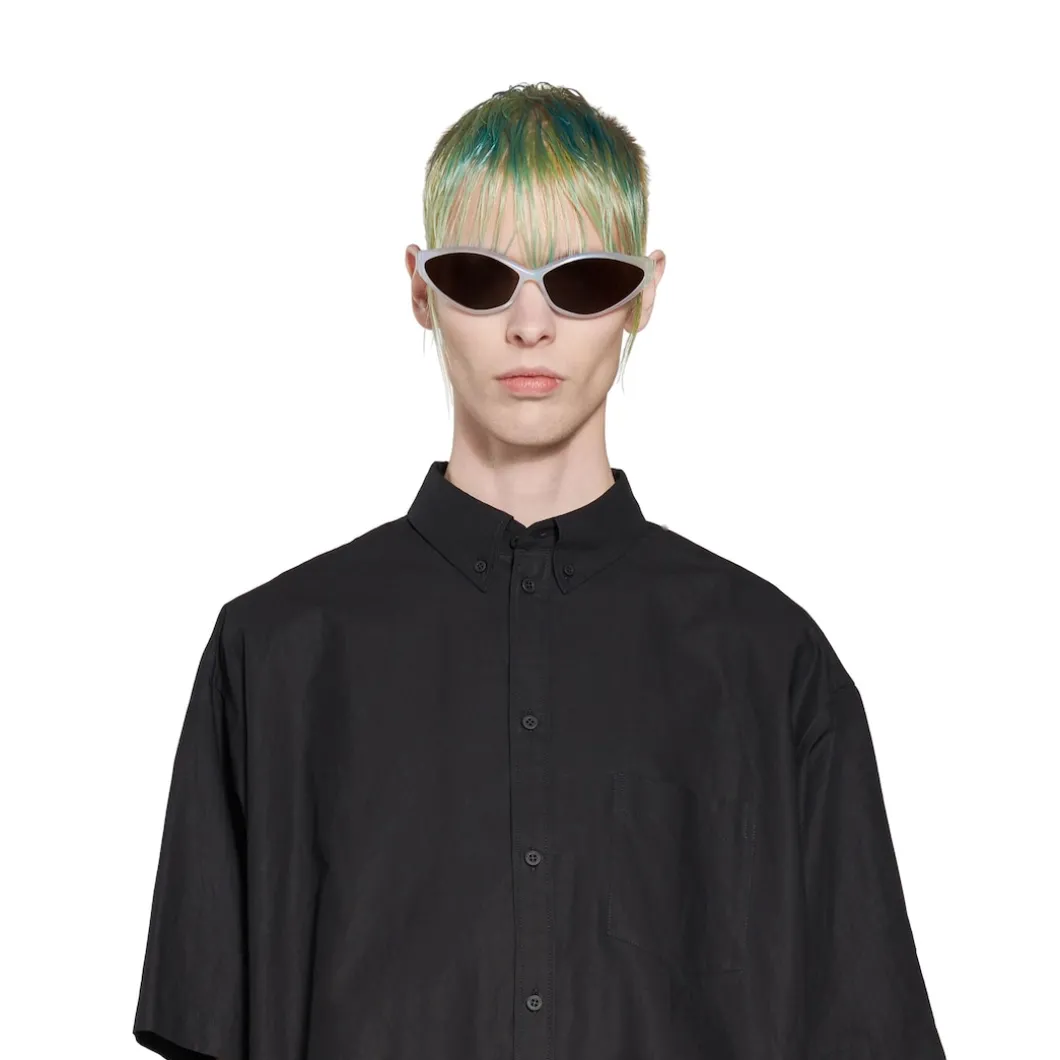 Men's Tape Type Short Sleeve Shirt Large Fit in Black